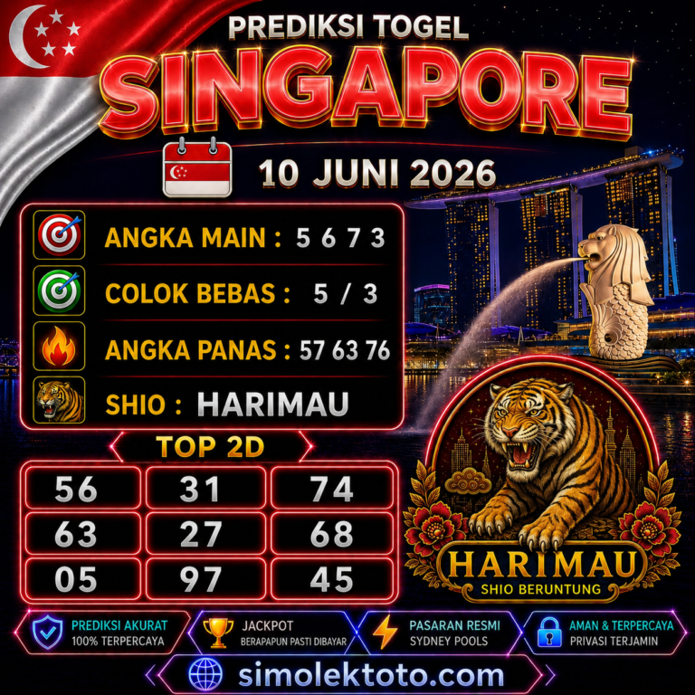 PREDIKSI SINGAPORE TANGGAL 10 JUNI 2026