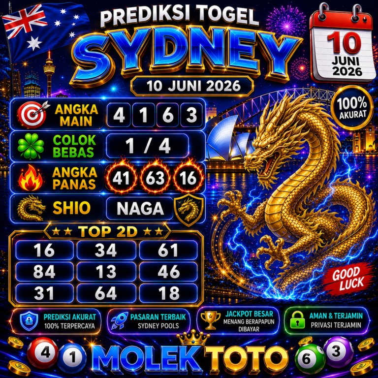 PREDIKSI SYDNEY TANGGAL 10 JUNI 2026